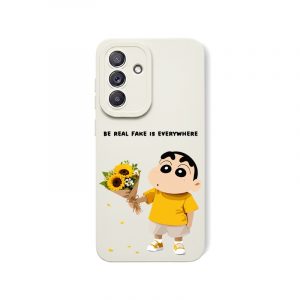 Cheeky Cartoon with Sunflowers Silicone Case for Samsung A36 5G