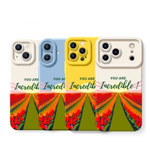Vibrant Tulip Fields ‘You Are Incredible’ Silicone Case for Apple iPhone Series