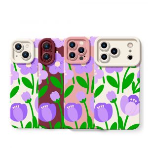 Purple Blossom Garden Silicone Case for Apple iPhone Series