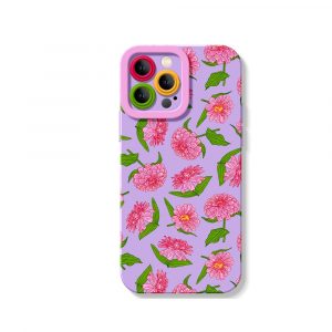Floral Blossom Delight: Silicone Case for Apple iPhone Series