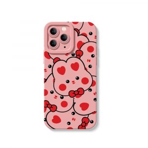 Cute Bear Love Hearts Silicone Case for Apple iPhone Series