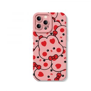 Cute Bear Love Hearts Silicone Case for Apple iPhone Series