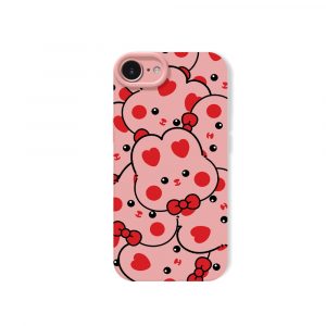 Cute Bear Love Hearts Silicone Case for Apple iPhone Series