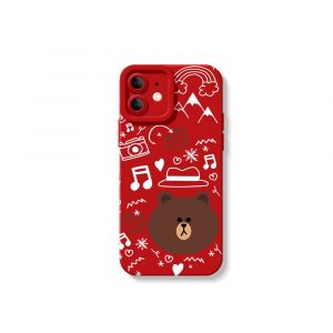 Charming Bear Melody: Artistic Silicone Case for Apple iPhone Series