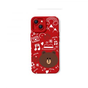 Charming Bear Melody: Artistic Silicone Case for Apple iPhone Series