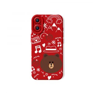 Charming Bear Melody: Artistic Silicone Case for Apple iPhone Series