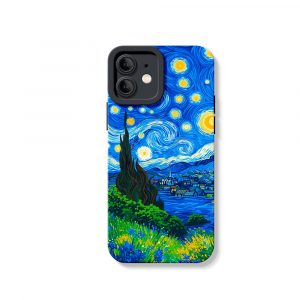 Starry Night Vibrance: Silicone Case for Apple iPhone Series