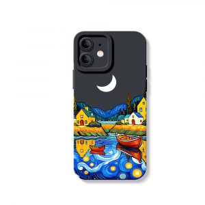 Starry Night Village Vibes Silicone Case for Apple iPhone Series