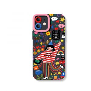 Vibrant Doodle Joy Silicone Case for Apple iPhone Series