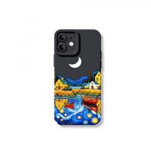 Starry Night Village Vibes Silicone Case for Apple iPhone Series