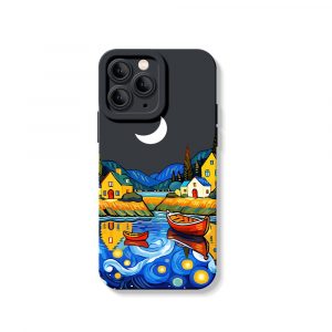 Starry Night Village Vibes Silicone Case for Apple iPhone Series