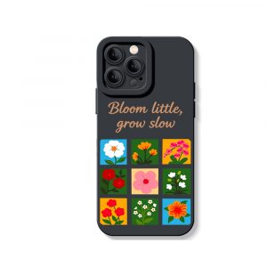 Floral Garden Bliss: Silicone Case for Apple iPhone Series