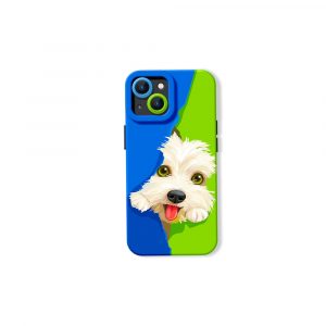 Playful Pup Portrait: Silicone Case for Apple iPhone Series
