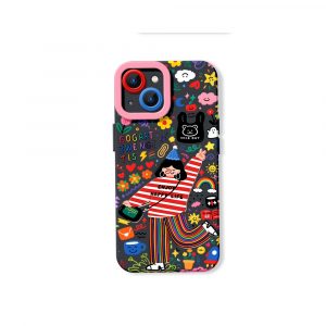 Vibrant Doodle Joy Silicone Case for Apple iPhone Series