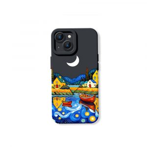 Starry Night Village Vibes Silicone Case for Apple iPhone Series