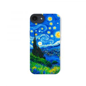 Starry Night Vibrance: Silicone Case for Apple iPhone Series
