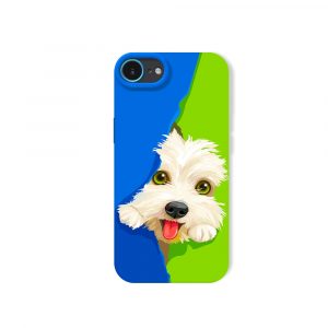 Playful Pup Portrait: Silicone Case for Apple iPhone Series