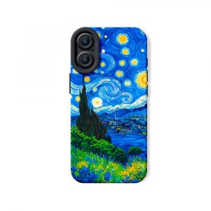 Starry Night Vibrance: Silicone Case for Apple iPhone Series