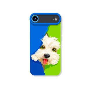 Playful Pup Portrait: Silicone Case for Apple iPhone Series