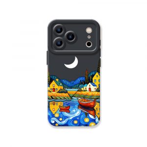 Starry Night Village Vibes Silicone Case for Apple iPhone Series