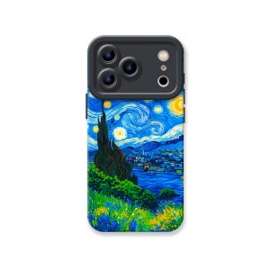 Starry Night Vibrance: Silicone Case for Apple iPhone Series