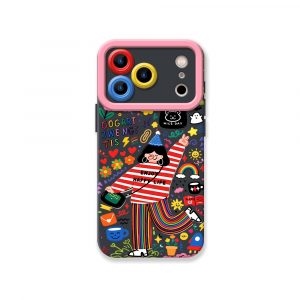 Vibrant Doodle Joy Silicone Case for Apple iPhone Series