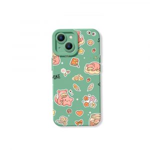 Whimsical Cartoon Dreams Silicone Case for Apple iPhone Series