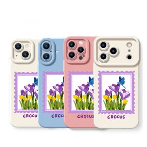 Blooming Crocus Garden Silicone Case for Apple iPhone Series