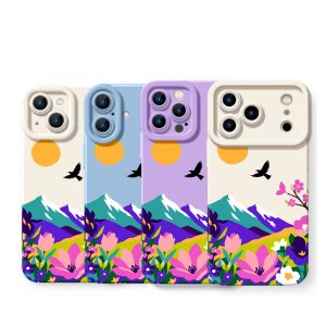 Colorful Mountain Bliss Silicone Case for Apple iPhone Series