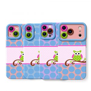 Whimsical Owl Delight Silicone Case for Apple iPhone Series