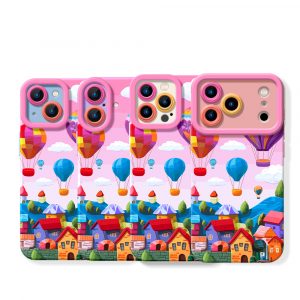 Whimsical Balloon Adventure Silicone Case for Apple iPhone Series