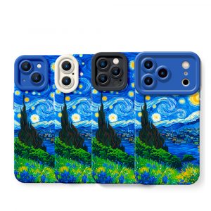Starry Night Vibrance: Silicone Case for Apple iPhone Series