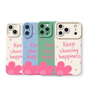 Joyful Blooms & Positive Vibes Silicone Case for Apple iPhone Series