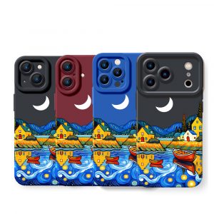 Starry Night Village Vibes Silicone Case for Apple iPhone Series