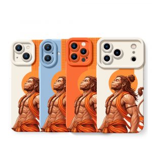 Divine Warrior: Hanuman Radiance Silicone Case for Apple iPhone Series