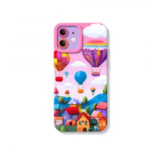 Whimsical Balloon Adventure Silicone Case for Apple iPhone Series