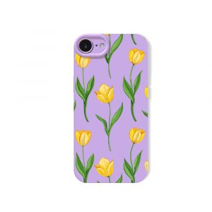 Yellow Tulip Garden Bloom Silicone Case for Apple iPhone Series