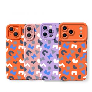 Vibrant Geometric Pop Silicone Case for Apple iPhone Series