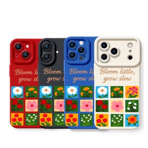 Floral Garden Bliss: Silicone Case for Apple iPhone Series