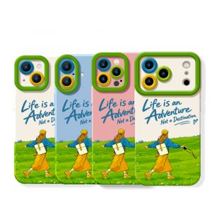 Adventure Awaits: Vibrant Girl in Nature Silicone Case for Apple iPhone Series