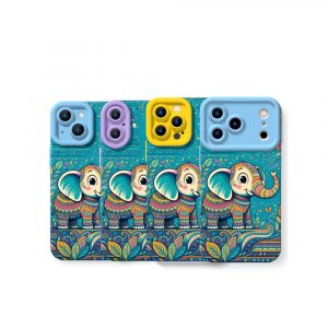 Whimsical Elephant Parade Silicone Case for Apple iPhone Series