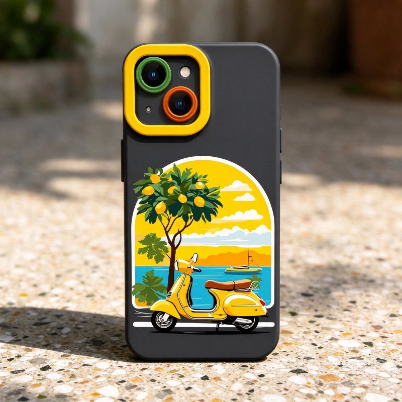 Sunny Vespa Ride Silicone Case for Apple iPhone Series on iPhone 15