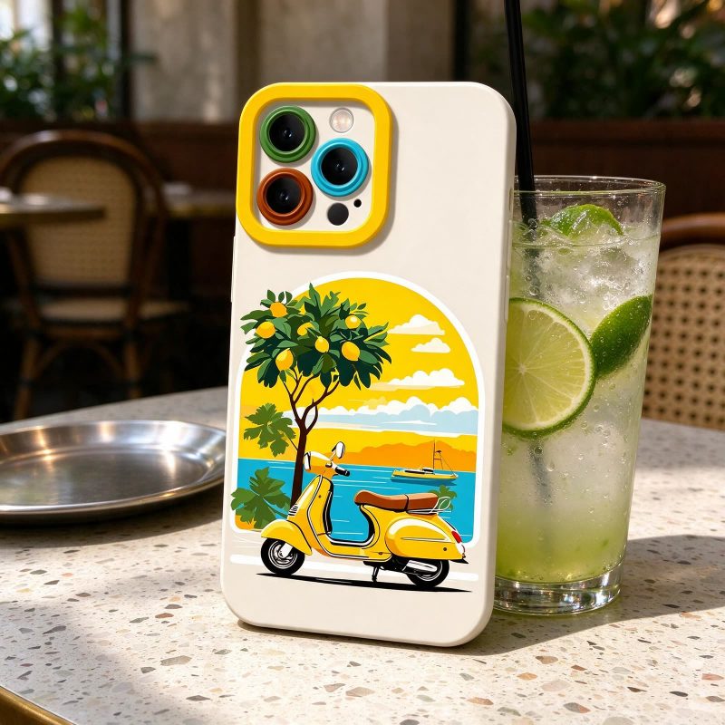 Sunny Vespa Ride Silicone Case for Apple iPhone Series on iPhone 16 Pro Max