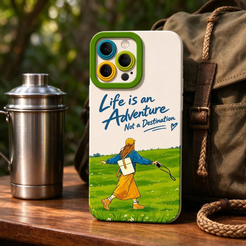 Adventure Awaits: Vibrant Girl in Nature Silicone Case for Apple iPhone Series on iPhone 16 Pro Max