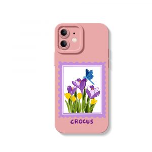 Blooming Crocus Garden Silicone Case for Apple iPhone Series