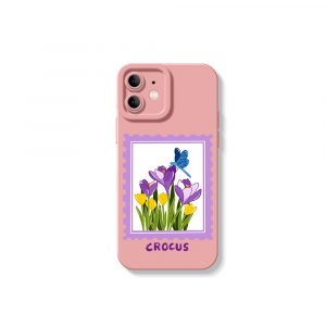 Blooming Crocus Garden Silicone Case for Apple iPhone Series