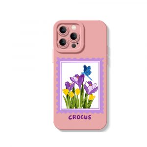 Blooming Crocus Garden Silicone Case for Apple iPhone Series