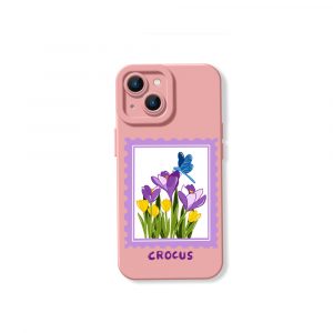 Blooming Crocus Garden Silicone Case for Apple iPhone Series