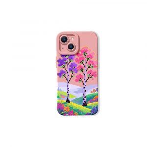 Vibrant Dreamscape Forest Silicone Case for Apple iPhone Series