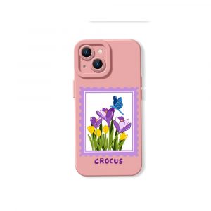 Blooming Crocus Garden Silicone Case for Apple iPhone Series